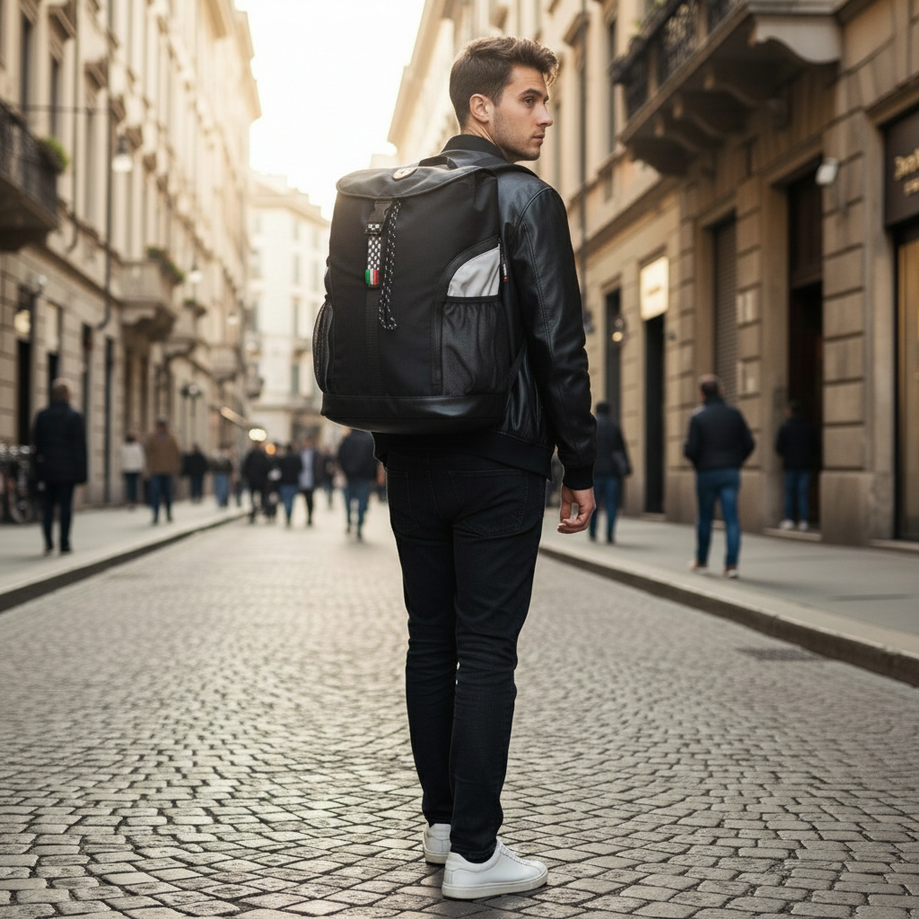 Imbratiseaza luxul si eleganta Ferrari cu acest rucsac pentru laptop 