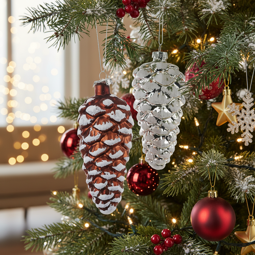 con de brad decorativ pentru brad  12 cm