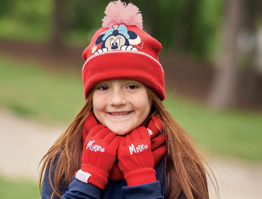 Set Minnie Mouse-caciula, manusi si fular - Nitzi.ro