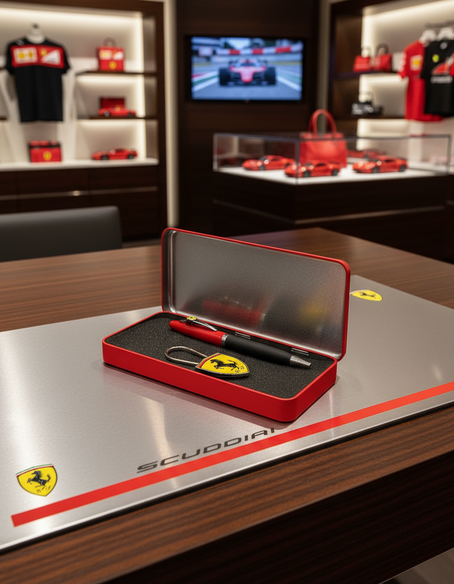 Set Ferrari cu pix si breloc, model Maranelo- produs original