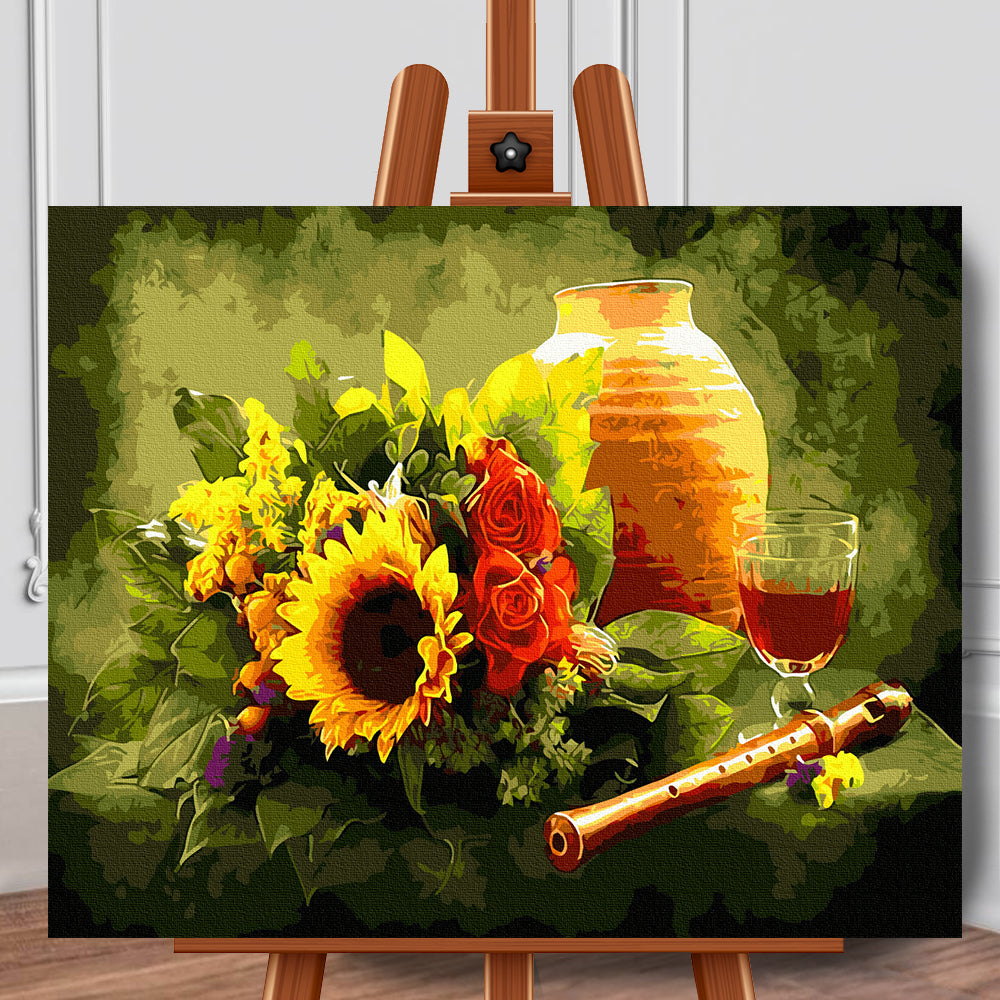 Pictura pe panza cu numere Buchet de toamna 40x50 cm