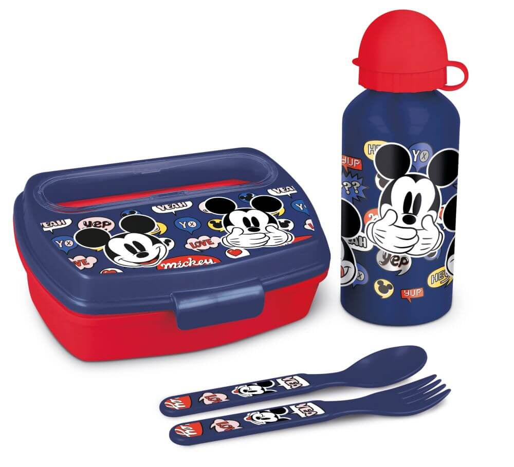 Set sticla apa inox +cutie sandwich Mickey Mouse