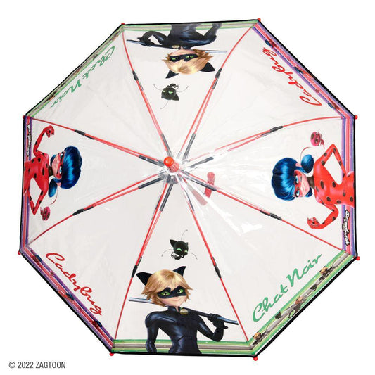 Umbrela pentru copii baston automata transparenta Ladybug - Nitzi.ro