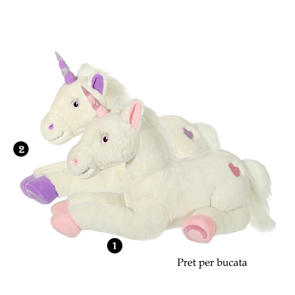 Jucarie Unicorn alb din plus 110 cm