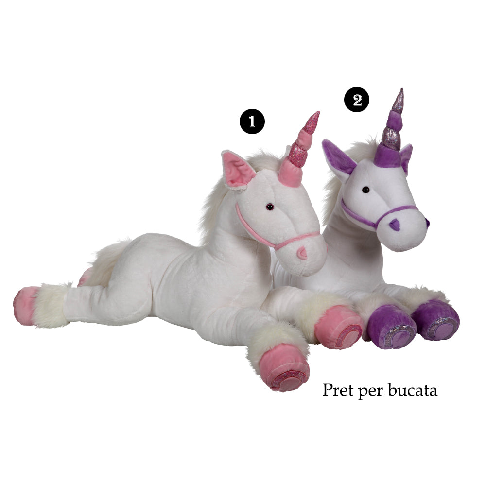 Jucarie Unicorn alb din plus 80 cm