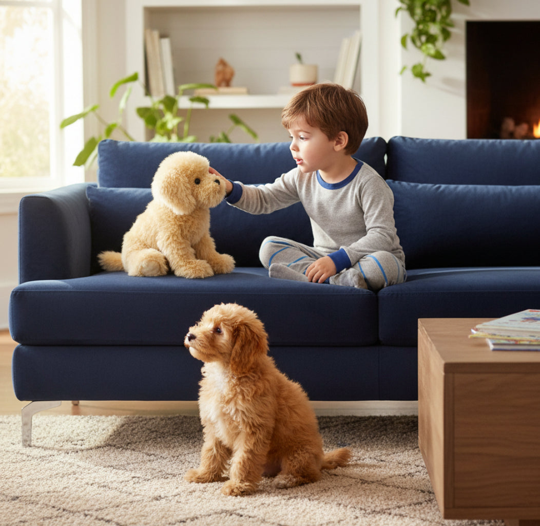 Jucărie copii cățel din pluș Pudel 25 cm - Nitzi.ro