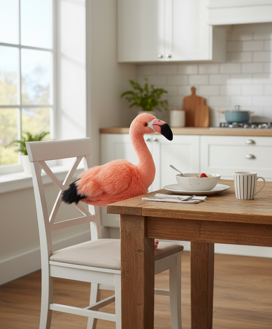Jucărie copii Flamingo de plus roz 36 cm
