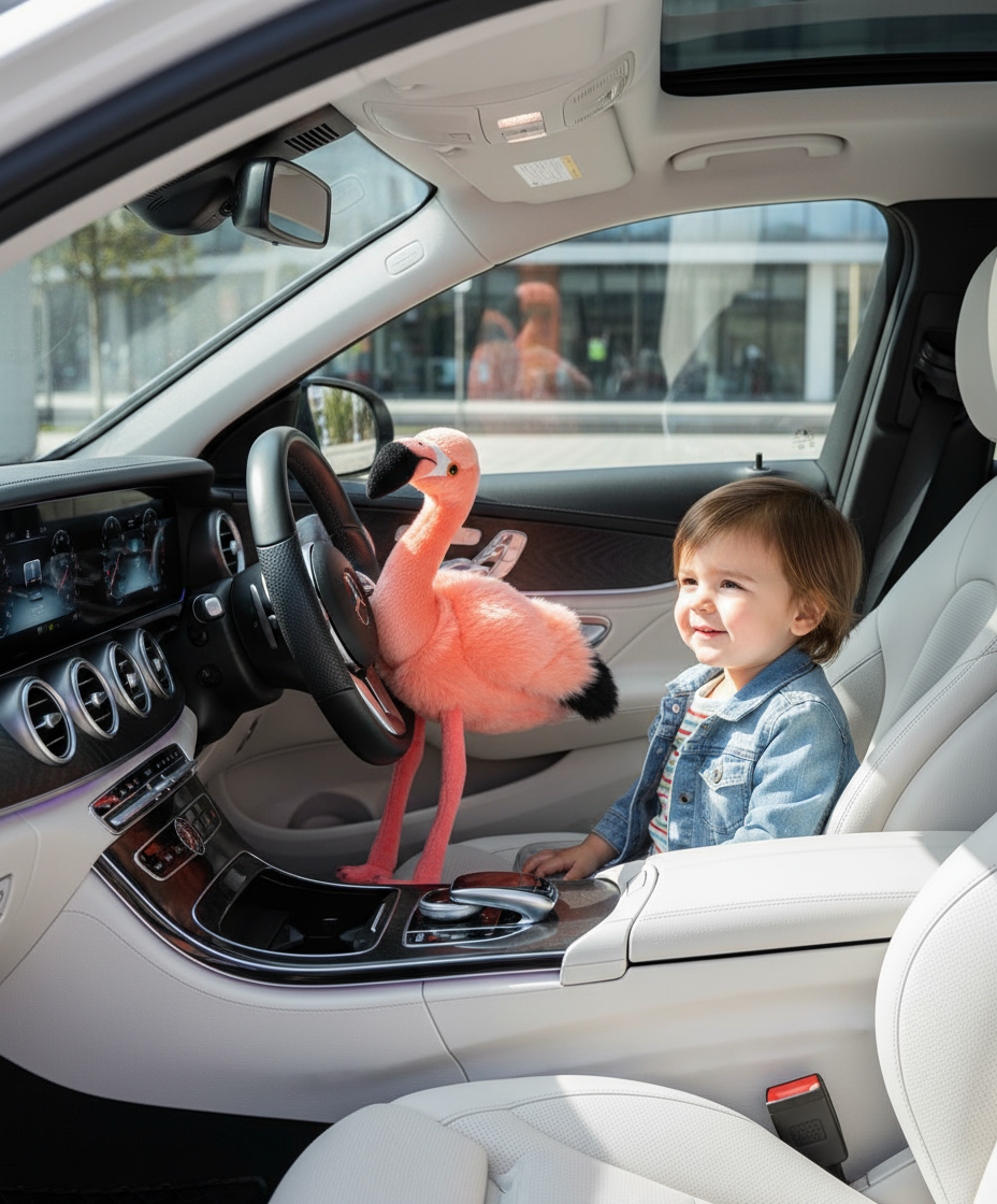 Jucărie de pluș Flamingo roz 36 cm Lelly, moale, pufoasă și perfectă pentru cadou.