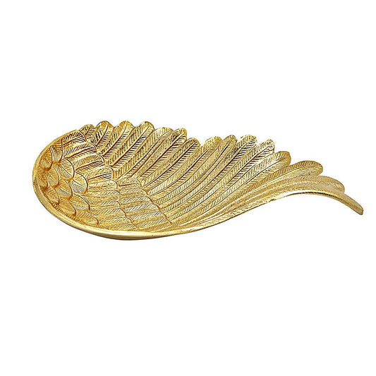 Platou auriu, metalic, Aripa de inger 34 cm - Nitzi.ro